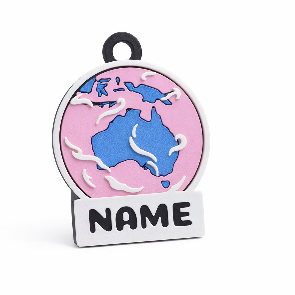 Australia Globe Custom Pet ID Tag - Pet TopID