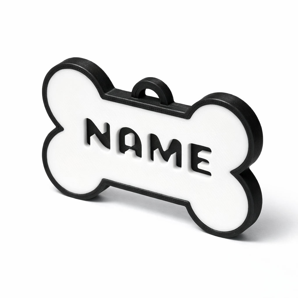 Classic Bone – Deep - Set Custom Pet ID Tag - Pet TopID