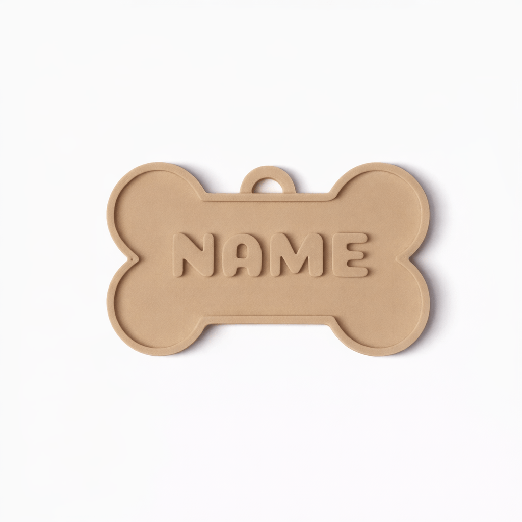 Classic Bone – Solid Embossed Custom Pet ID Tag - Pet TopID