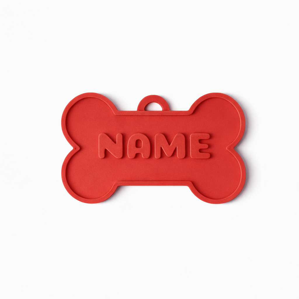 Classic Bone – Solid Embossed Custom Pet ID Tag - Pet TopID