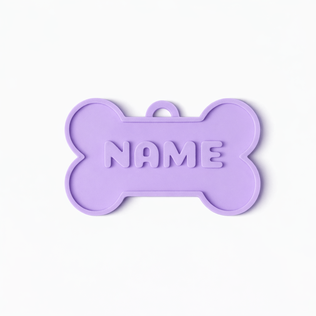 Classic Bone – Solid Embossed Custom Pet ID Tag - Pet TopID