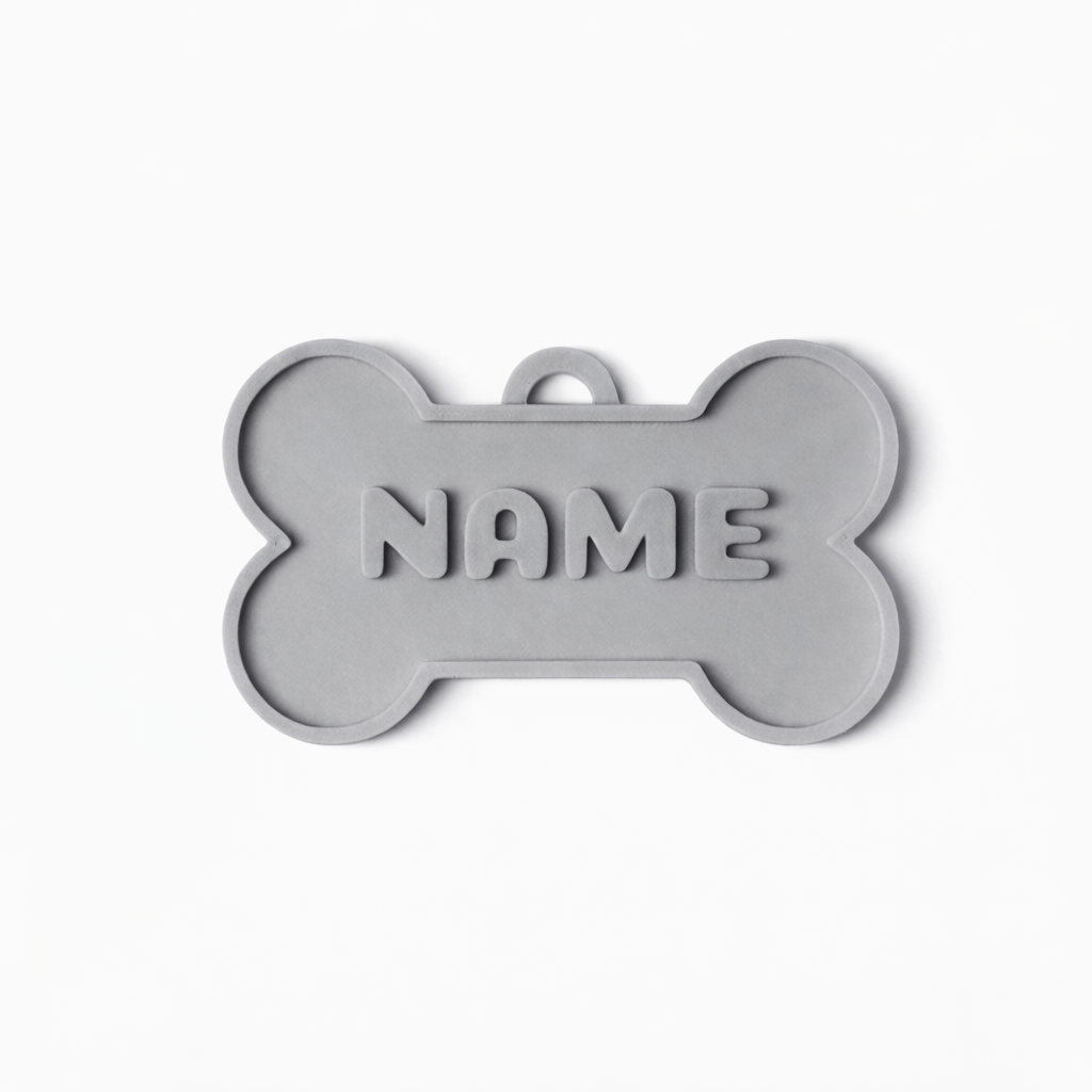Classic Bone – Solid Embossed Custom Pet ID Tag - Pet TopID