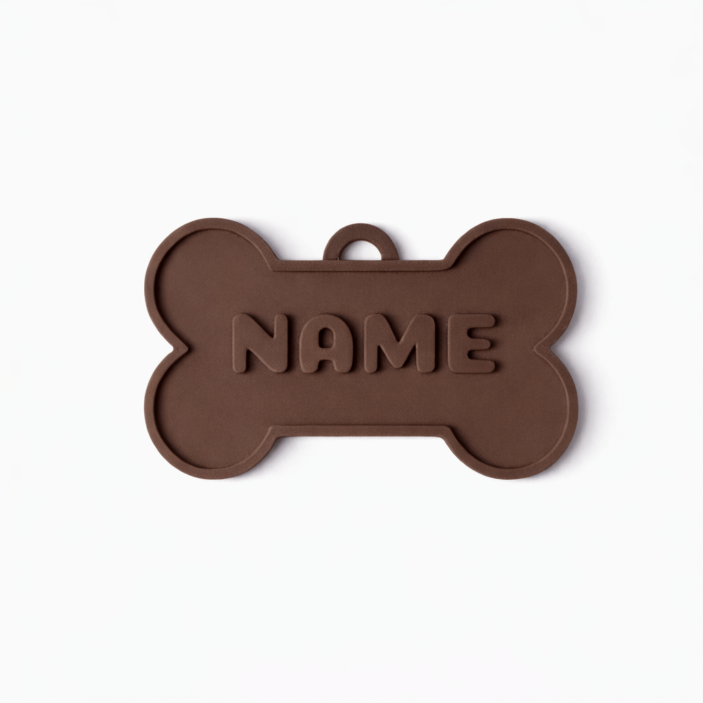 Classic Bone – Solid Embossed Custom Pet ID Tag - Pet TopID