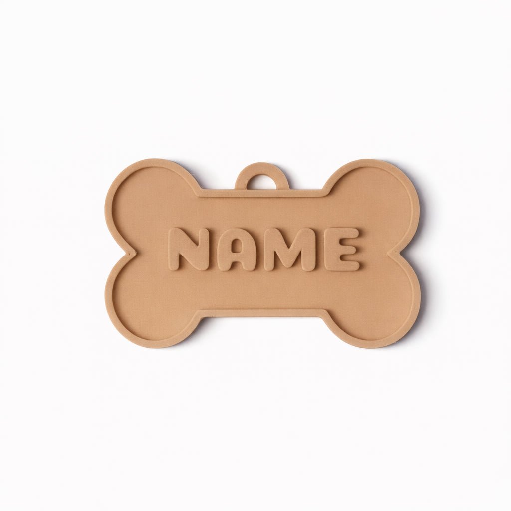 Classic Bone – Solid Embossed Custom Pet ID Tag - Pet TopID