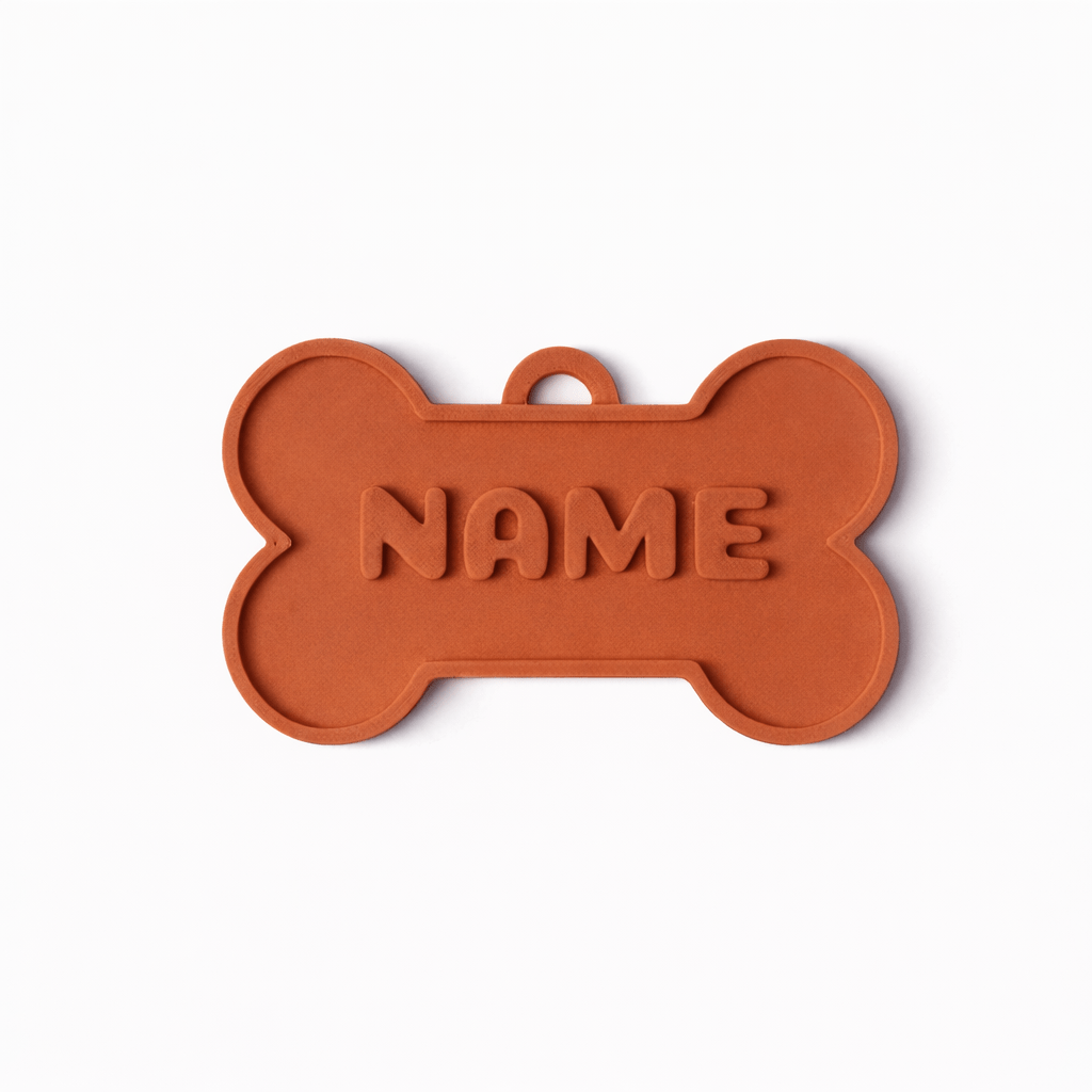 Classic Bone – Solid Embossed Custom Pet ID Tag - Pet TopID
