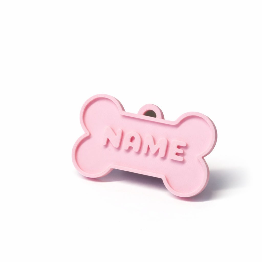 Classic Bone – Solid Embossed Custom Pet ID Tag - Pet TopID