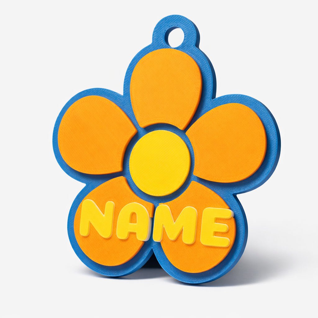 Classic Flower - Vibrant Custom Pet ID Tag - Pet TopID