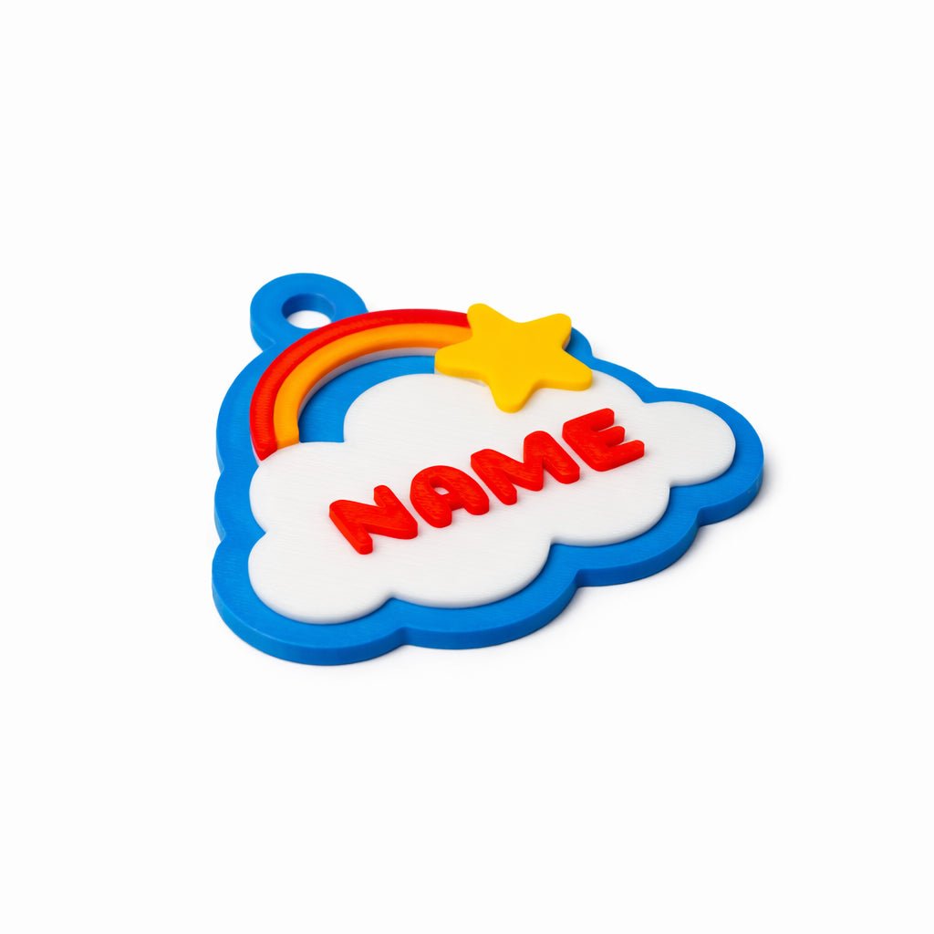 Classic Rainbow Cloud – Playful Custom Pet ID Tag - Pet TopID