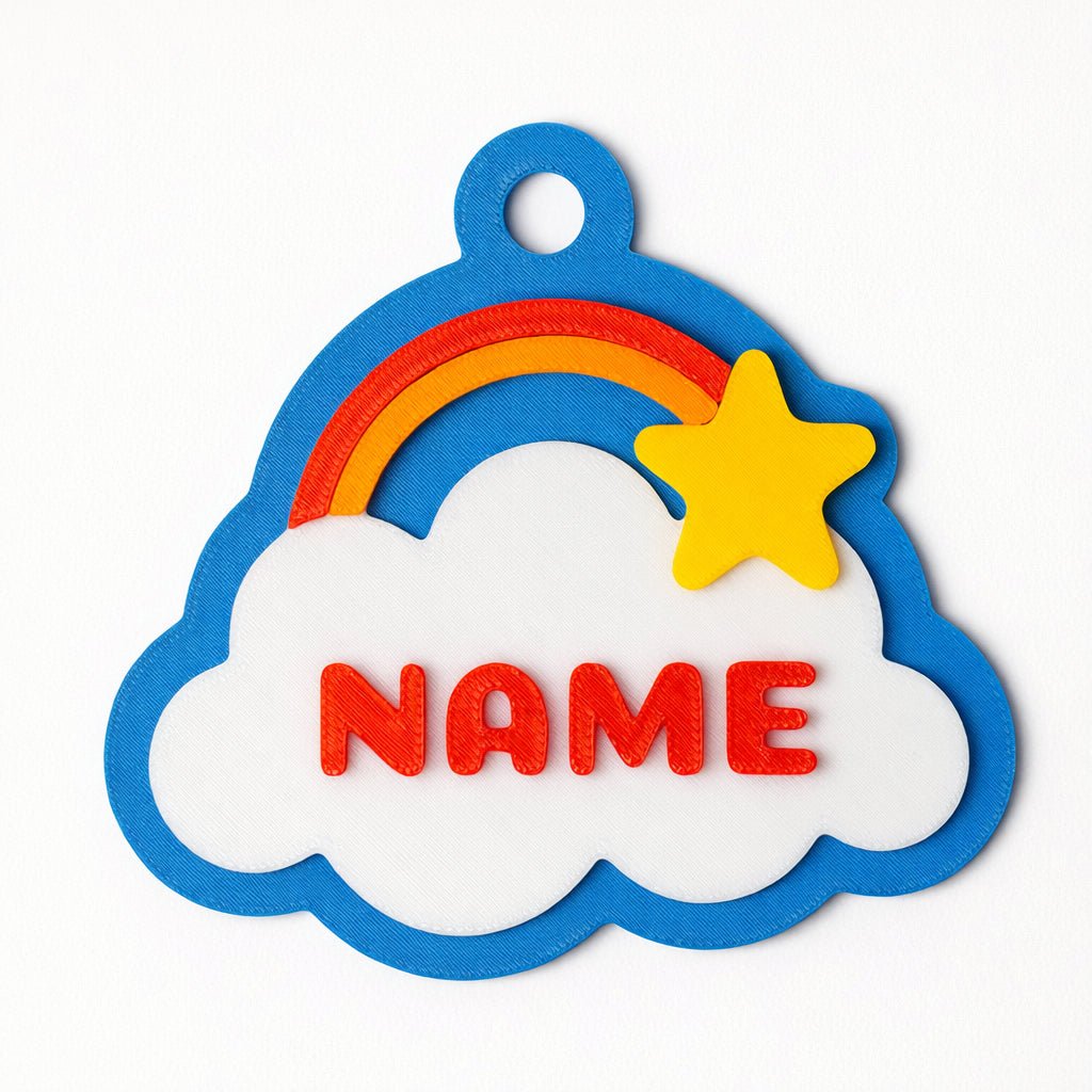 Classic Rainbow Cloud – Playful Custom Pet ID Tag - Pet TopID