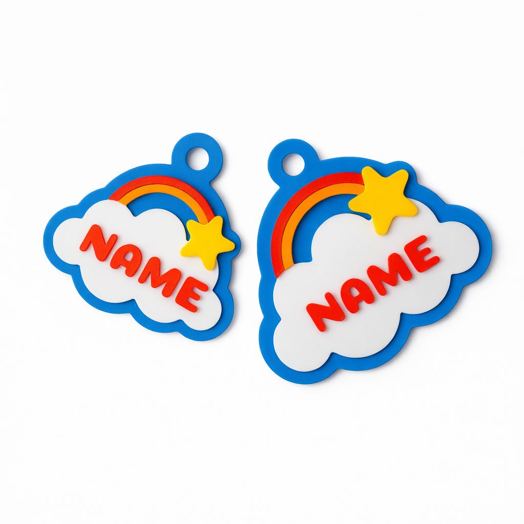Classic Rainbow Cloud – Playful Custom Pet ID Tag - Pet TopID
