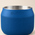 Column in Marine Blue, close-up of the BUDDY name and matte finish