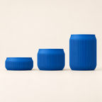 Column in Marine Blue, comparison of 8 cm, 15 cm and 25 cm bowl bodies