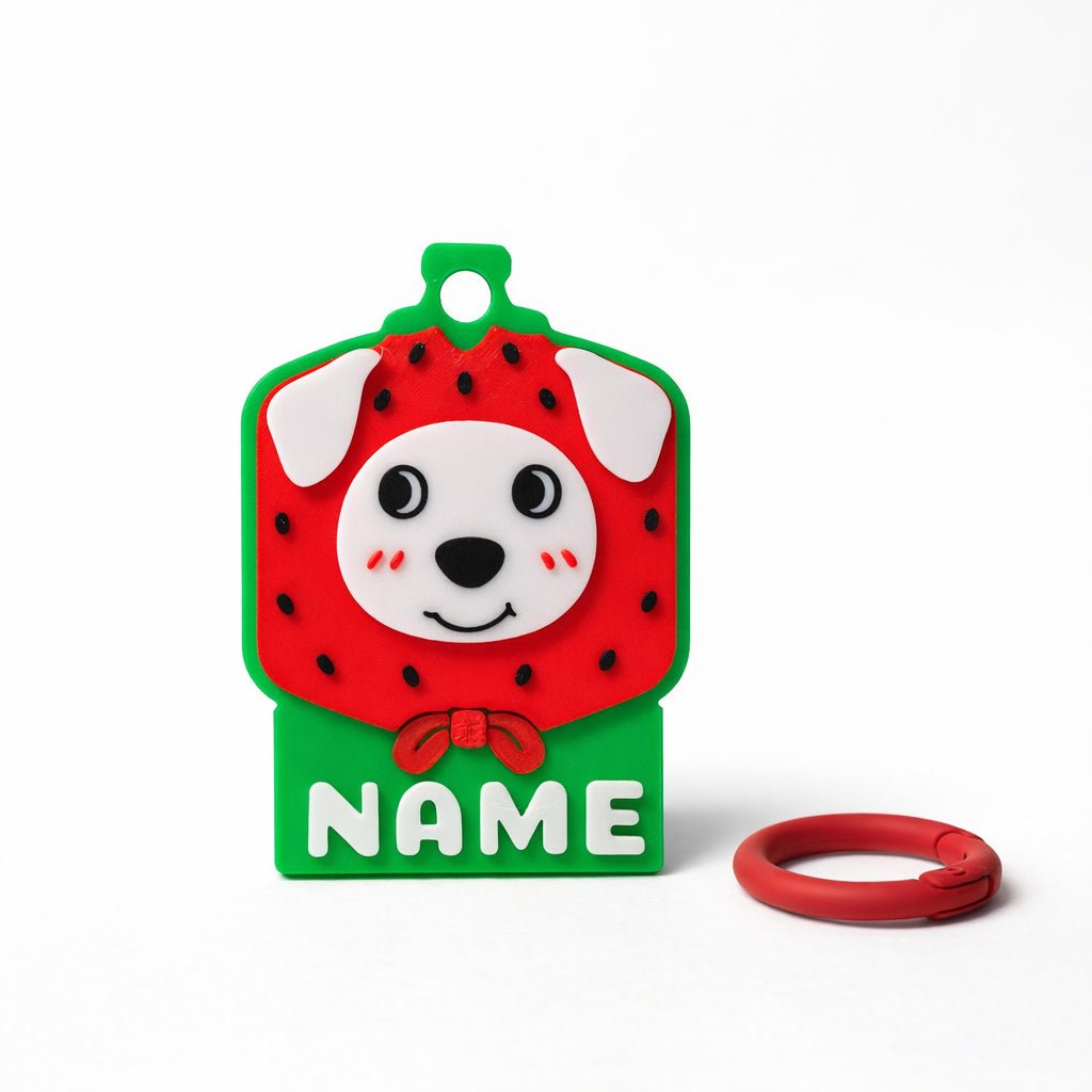 Hood Series – Watermelon Pup Custom Pet ID Tag - Pet TopID