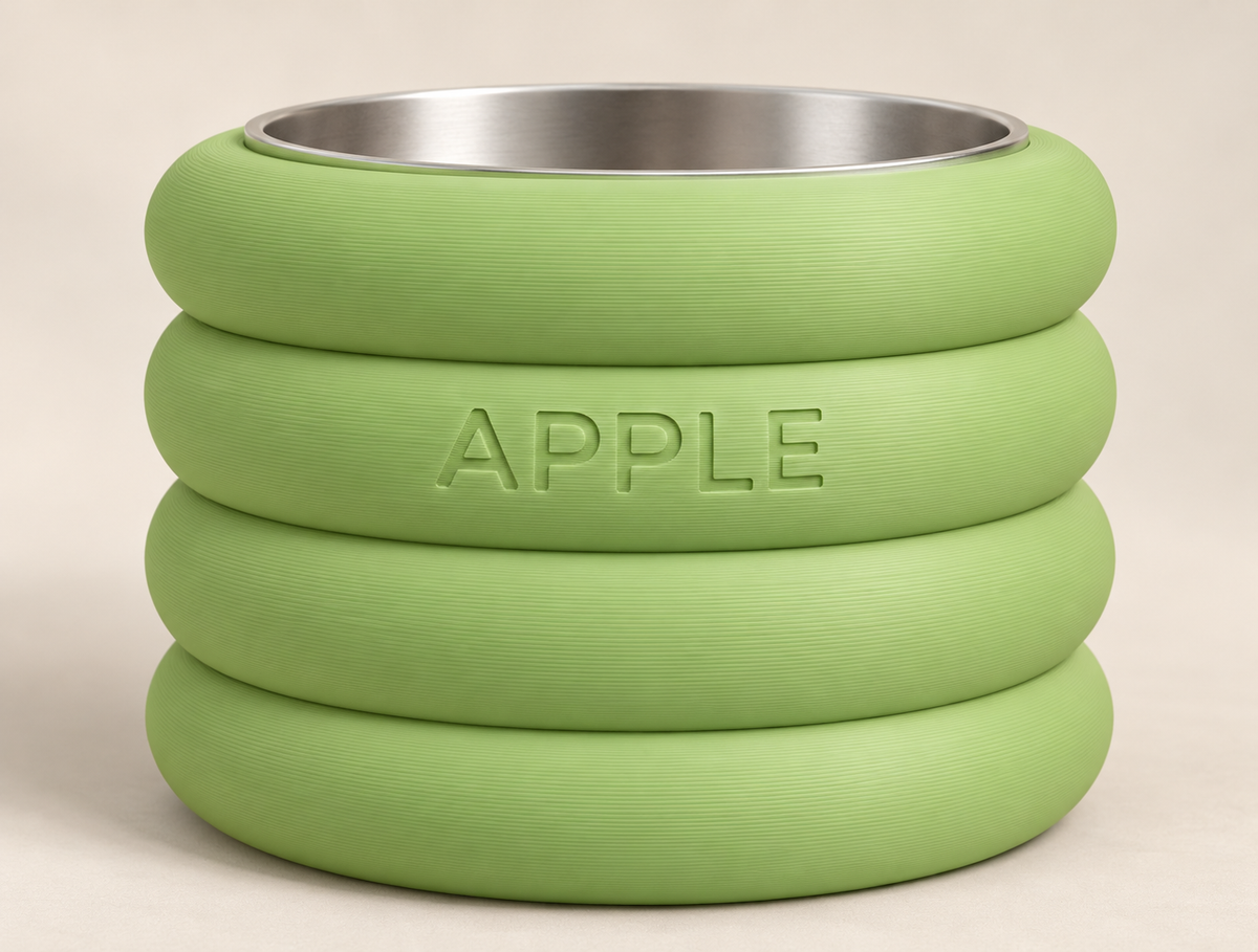 RingStack in Apple Green, close-up of the APPLE name and matte finish